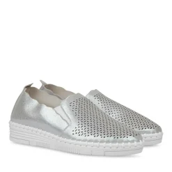 Ballerines Confort ARGENT Femme Motif Uni A Enfiler