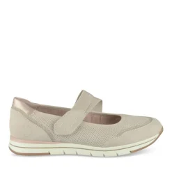 Ballerines Confort BEIGE Femme Motif Uni Elastique