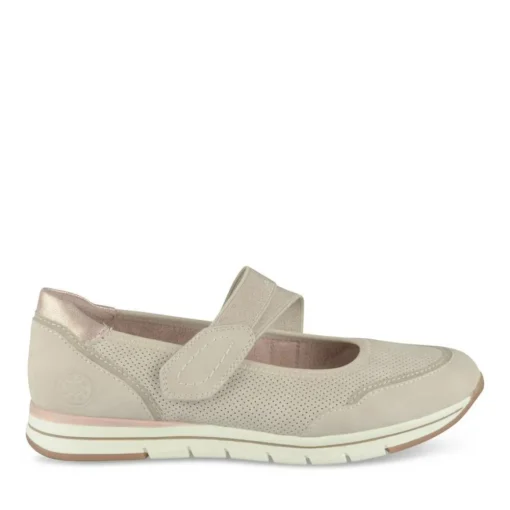 Ballerines Confort BEIGE Femme Motif Uni Elastique