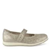 Ballerines Confort BEIGE Femme Motif Uni Scratch