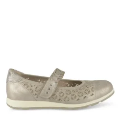 Ballerines Confort BEIGE Femme Motif Uni Scratch