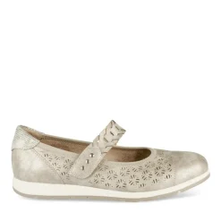 Ballerines Confort BEIGE Femme Motif Uni Scratch