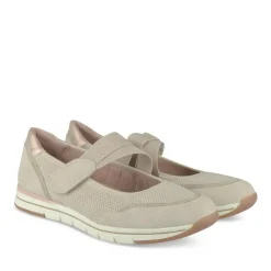 Ballerines Confort BEIGE Femme Motif Uni Elastique