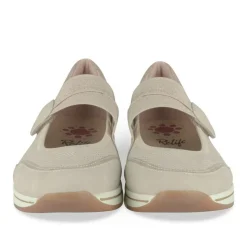 Ballerines Confort BEIGE Femme Motif Uni Elastique