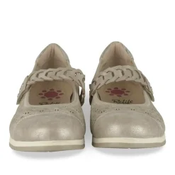 Ballerines Confort BEIGE Femme Motif Uni Scratch