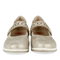 Ballerines Confort BEIGE Femme Motif Uni Scratch