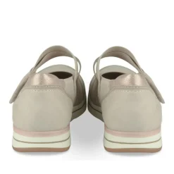 Ballerines Confort BEIGE Femme Motif Uni Elastique