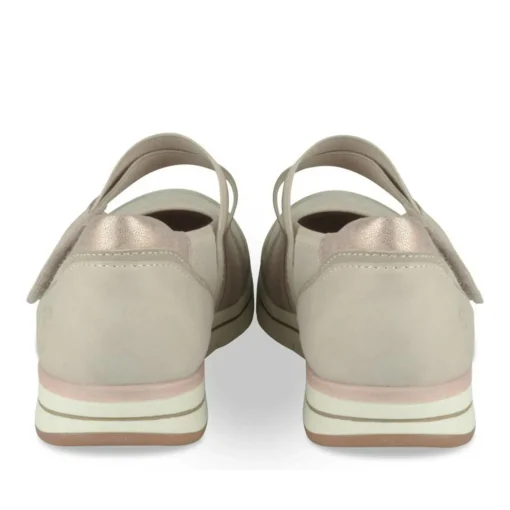 Ballerines Confort BEIGE Femme Motif Uni Elastique
