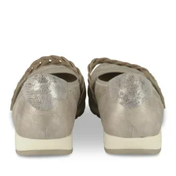 Ballerines Confort BEIGE Femme Motif Uni Scratch