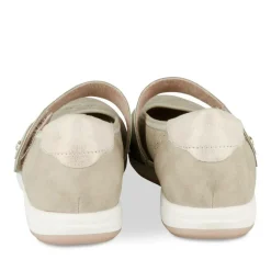 Ballerines Confort BEIGE Femme Motif Uni Scratch