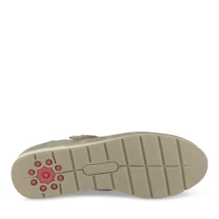 Ballerines Confort BEIGE Femme Motif Uni Scratch