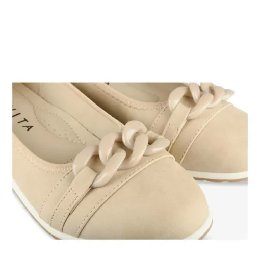 Ballerines Confort BEIGE Femme Motif Uni A Enfiler