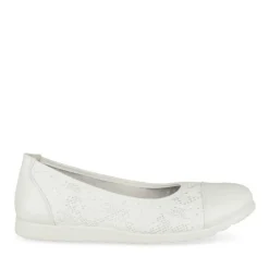 Ballerines Confort BLANC Femme Motif Uni A Enfiler