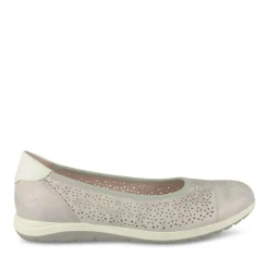 Ballerines Confort BLANC Femme Motif Uni A Enfiler