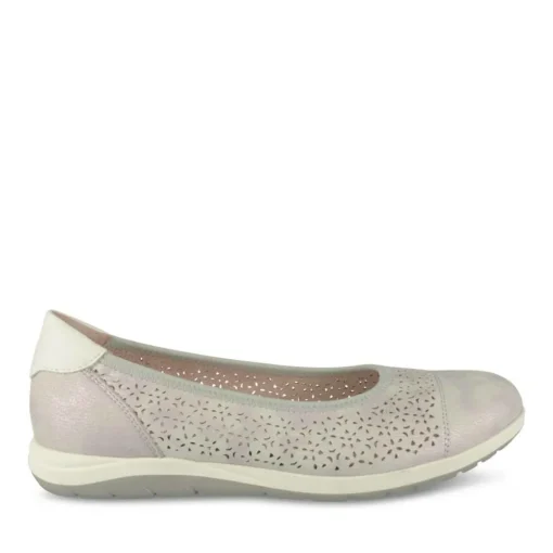 Ballerines Confort BLANC Femme Motif Uni A Enfiler