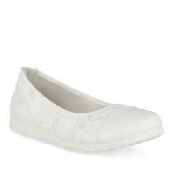 Ballerines Confort BLANC Femme Motif Uni A Enfiler