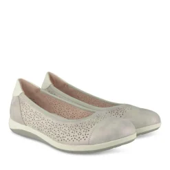 Ballerines Confort BLANC Femme Motif Uni A Enfiler