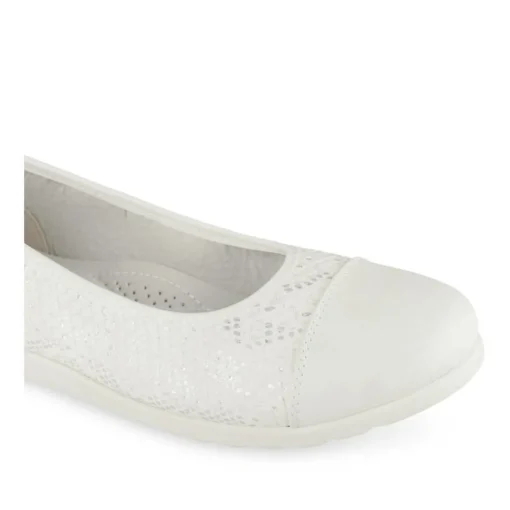Ballerines Confort BLANC Femme Motif Uni A Enfiler
