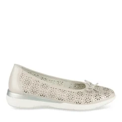 Ballerines Confort GRIS Femme CUIR Motif Uni A Enfiler