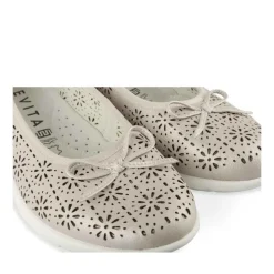 Ballerines Confort GRIS Femme CUIR Motif Uni A Enfiler