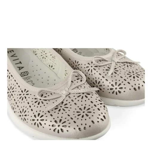 Ballerines Confort GRIS Femme CUIR Motif Uni A Enfiler