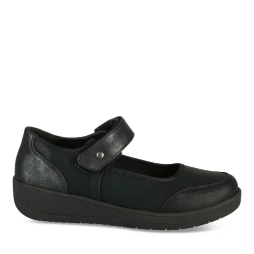 Ballerines Confort NOIR Femme Motif Uni Scratch