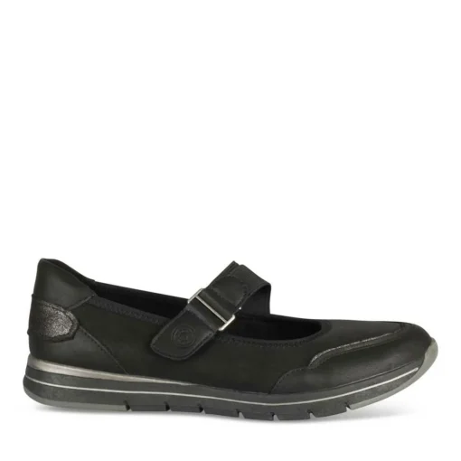 Ballerines Confort NOIR Femme Motif Uni Scratch