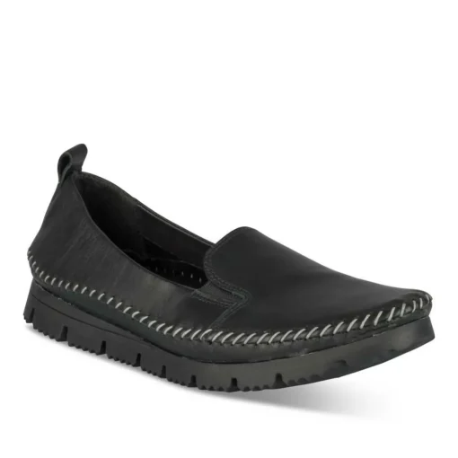 Ballerines Confort NOIR Femme CUIR Motif Uni A Enfiler