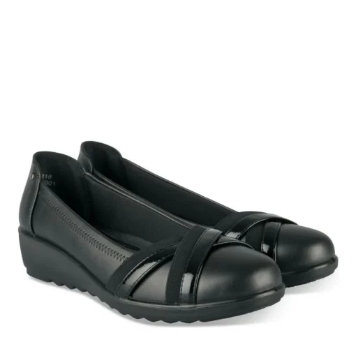 Ballerines Confort NOIR Femme Motif Uni A Enfiler