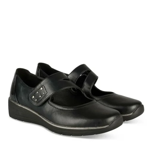 Ballerines Confort NOIR Femme Motif Uni Scratch