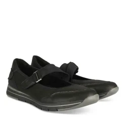 Ballerines Confort NOIR Femme Motif Uni Scratch