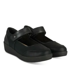 Ballerines Confort NOIR Femme Motif Uni Scratch
