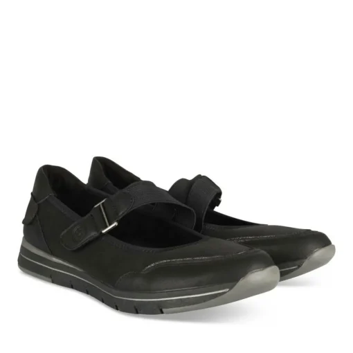 Ballerines Confort NOIR Femme Motif Uni Scratch