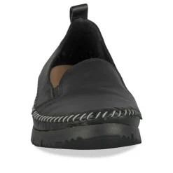 Ballerines Confort NOIR Femme CUIR Motif Uni A Enfiler
