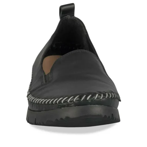 Ballerines Confort NOIR Femme CUIR Motif Uni A Enfiler