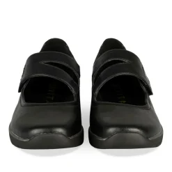 Ballerines Confort NOIR Femme Motif Uni Scratch
