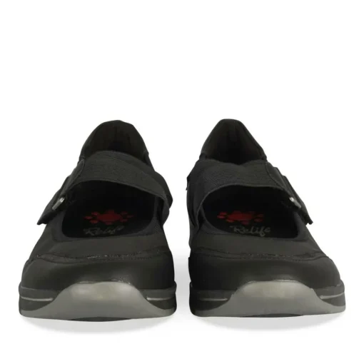 Ballerines Confort NOIR Femme Motif Uni Scratch
