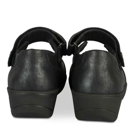 Ballerines Confort NOIR Femme Motif Uni Scratch