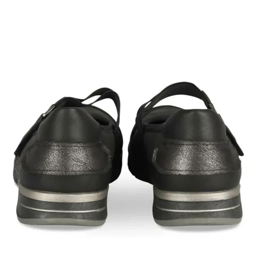 Ballerines Confort NOIR Femme Motif Uni Scratch