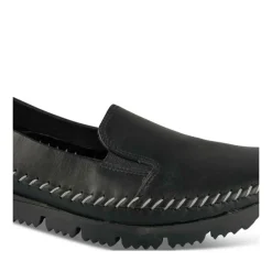 Ballerines Confort NOIR Femme CUIR Motif Uni A Enfiler
