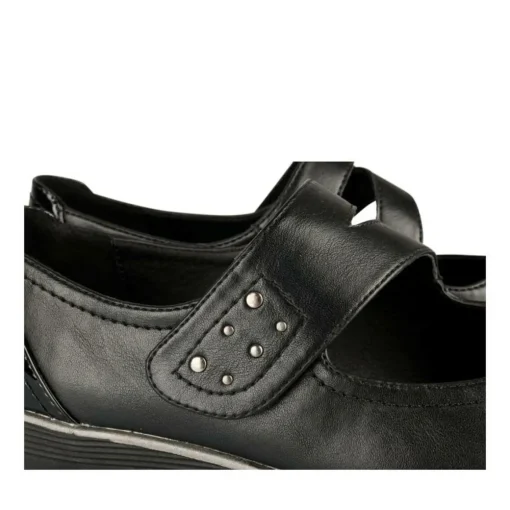 Ballerines Confort NOIR Femme Motif Uni Scratch
