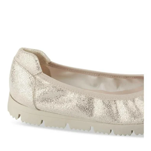 Ballerines Confort OR Femme CUIR Motif Uni A Enfiler