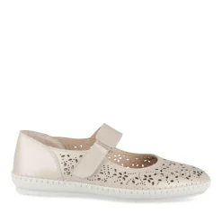 Ballerines Confort ROSE Femme CUIR Motif Uni A Enfiler