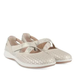 Ballerines Confort ROSE Femme CUIR Motif Uni Scratch