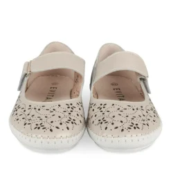 Ballerines Confort ROSE Femme CUIR Motif Uni A Enfiler