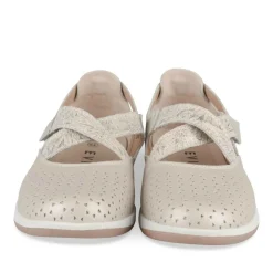 Ballerines Confort ROSE Femme CUIR Motif Uni Scratch