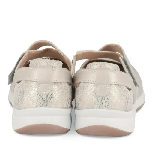 Ballerines Confort ROSE Femme CUIR Motif Uni Scratch