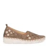 Ballerines Confort TAUPE Femme Motif Fleuri A Enfiler