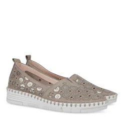 Ballerines Confort TAUPE Femme Motif Uni A Enfiler