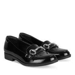 Ballerines Mocassin NOIR Fille Motif Vernis A Enfiler